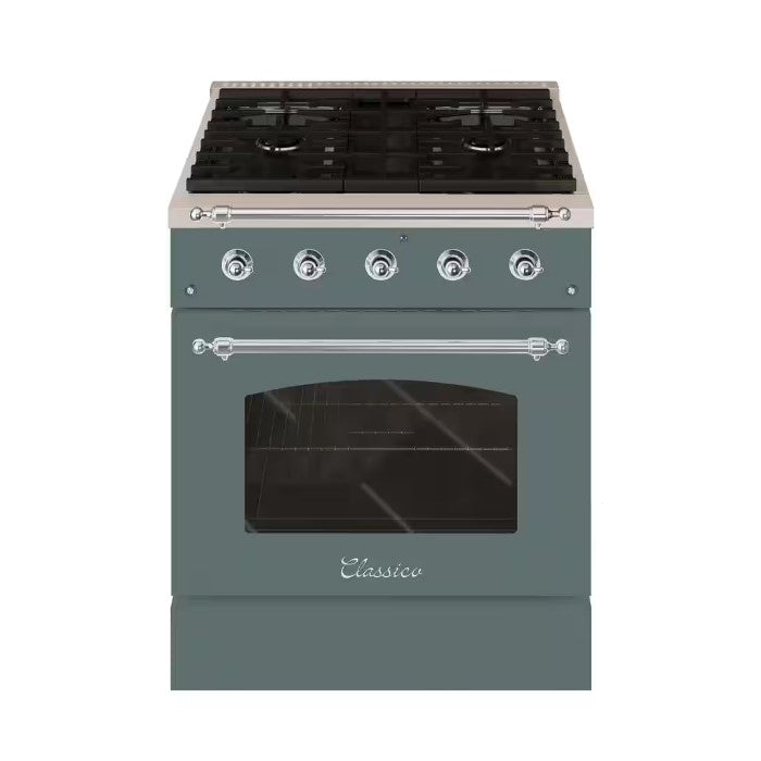 Hallman CLASSICO 30" 4.2 Cu.Ft. 4 Burner Freestanding All Gas Range and Gas Oven - HCLRG30