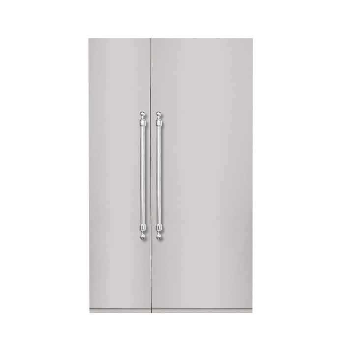 Hallman CLASSICO 48 in. 25.2 Cu. Ft. Counter-Depth Built-in Side-by-Side Refrigerator in Stainless Steel - HCRBISS48-SS