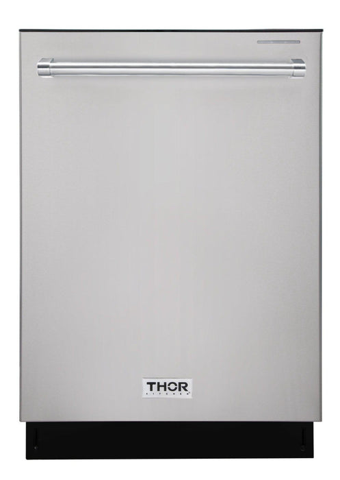 THOR Kitchen Package - 36" Electric Range, Range Hood, Microwave, Refrigerator with Water and Ice Dispenser, Dishwasher, Wine Cooler, AP-ARE36-W-10