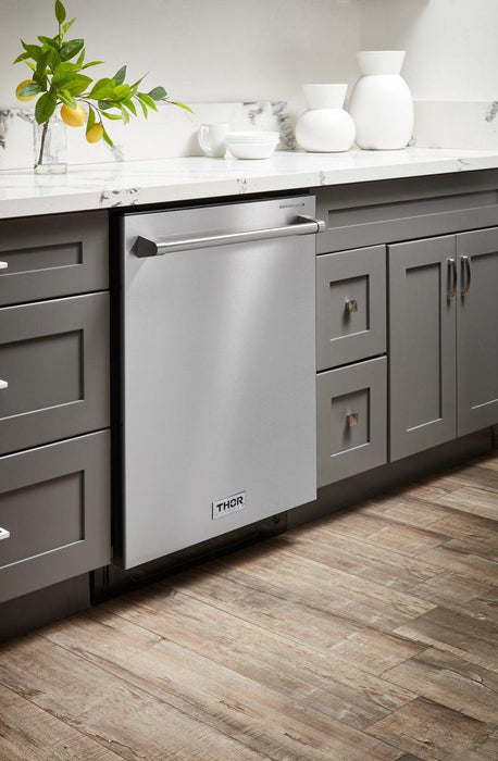 THOR Contemporary Package - 36" Gas Range, Refrigerator, Dishwasher, Microwave and Wine Cooler, THOR-AP-ARG36-A126