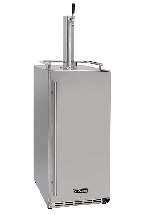 15" Wide Single Tap Stainless Steel Built-In Outdoor Commercial Kegerator