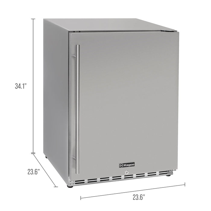 24" Wide All Stainless Steel Commercial Built-In Outdoor Refrigerator