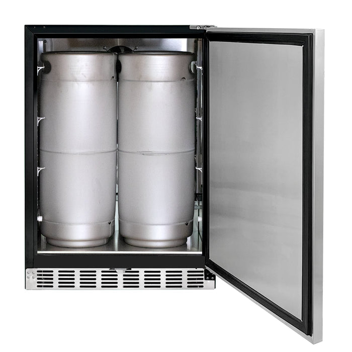 24" Wide Single Tap Stainless Steel Built-In Right Hinge ADA Kegerator with Kit