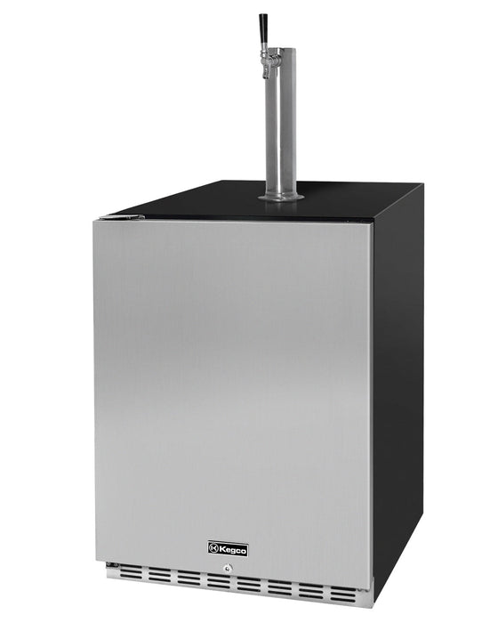 24" Wide Single Tap Stainless Steel Built-In Left Hinge ADA Kegerator with Kit