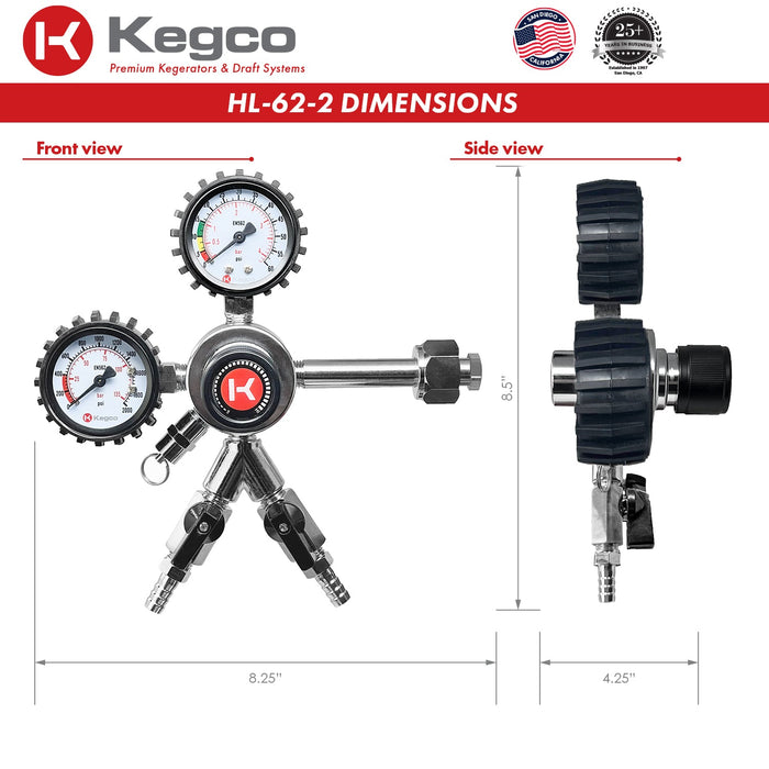 Premium Commercial Grade Double Gauge Two Product CO2 Regulator