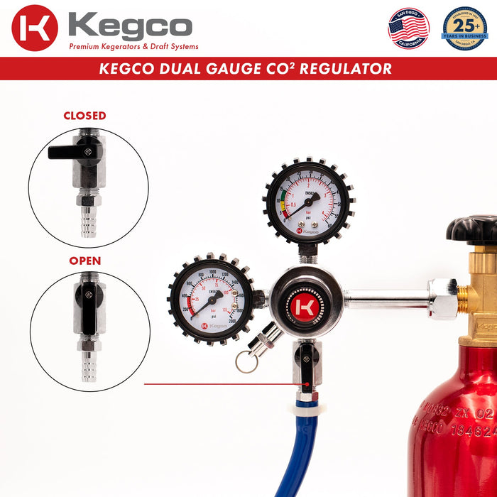 Premium Dual Gauge, 2-Stage CO2 Draft Beer Regulator