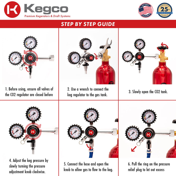Premium Dual Gauge, 2-Stage CO2 Draft Beer Regulator
