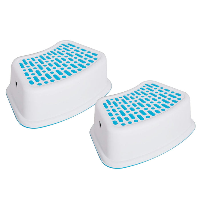 Set of 2 Step Stools, Lightweight Anti-Slip Plastic Toilet Stool for Potty Training, Blue