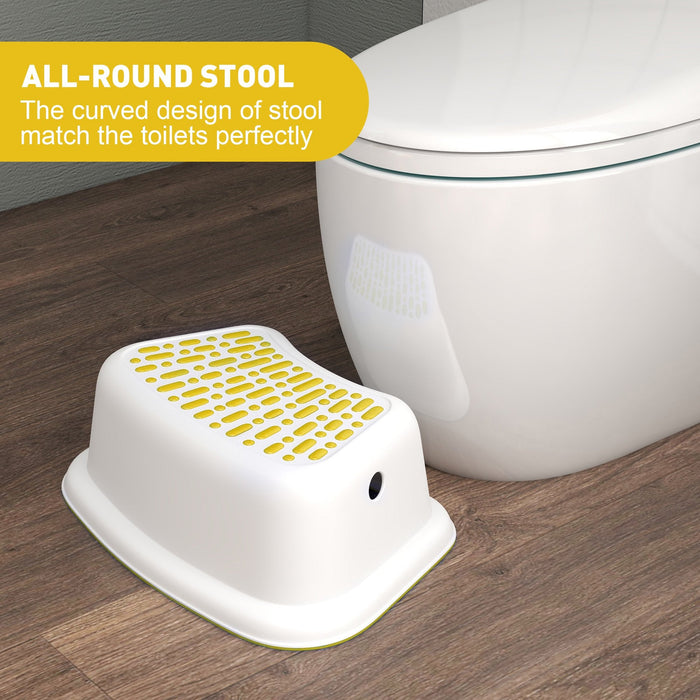 Set of 2 Step Stools, Lightweight Anti-Slip Plastic Toilet Stool for Potty Training, Yellow