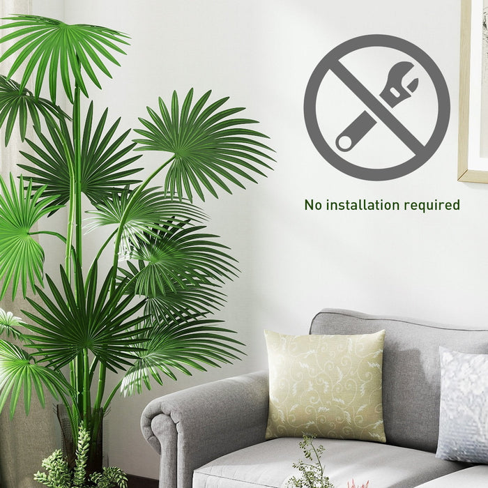 5.8ft Artificial Palm Tree Plant with 12 Decorative Leaves Faux Plant with Pot, Green