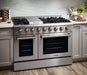 THOR Kitchen Package - 48" Gas Burner, Electric Oven Range, Refrigerator with Water and Ice Dispenser, Dishwasher, AP-HRD4803U-9
