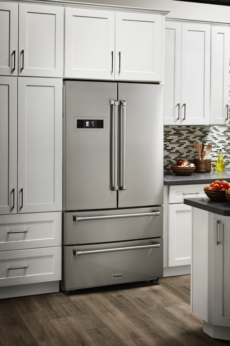 Thor Kitchen 4 Piece Package - 36" Liquid Propane Range, Range Hood, Refrigerator & Dishwasher Package, AP-LRG3601ULP-3