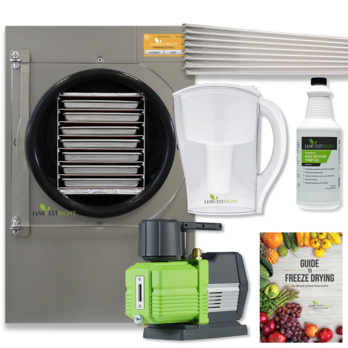 Harvest Right Medium Pharmaceutical Pro Freeze Dryer with Premier Vacuum Pump and 7 Trays in Stainless Steel