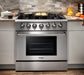 THOR Kitchen Package - 36" Propane Gas Range, Range Hood, Refrigerator with Water and Ice Dispenser, Dishwasher, AP-HRG3618ULP-10