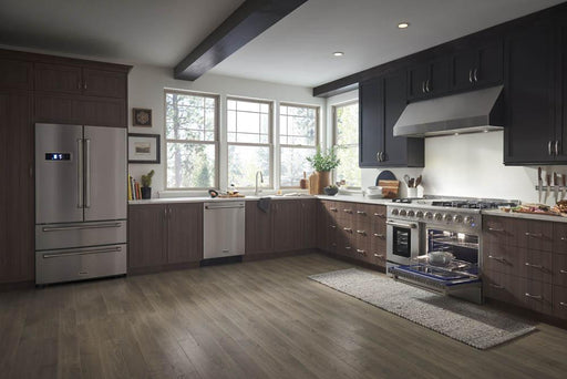 THOR Package - 48" Propane Dual Fuel Range, Range Hood, Refrigerator with Water & Ice Dispenser, Dishwasher, Microwave