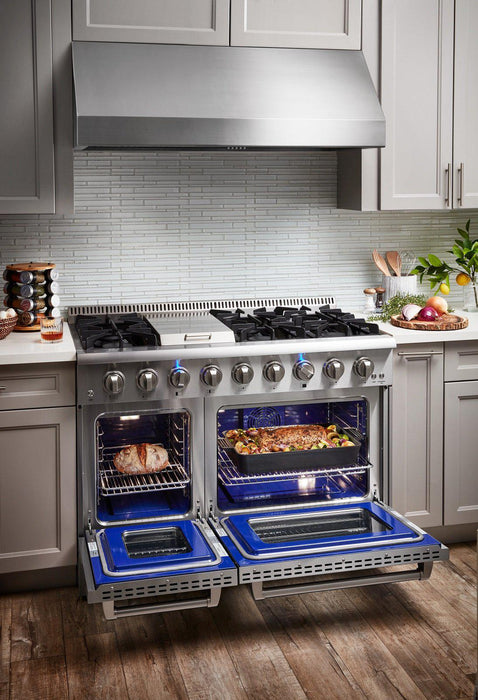 Thor Kitchen 48 in. 6.7 cu. ft. Professional Propane Gas Range in Stainless Steel, HRG4808ULP