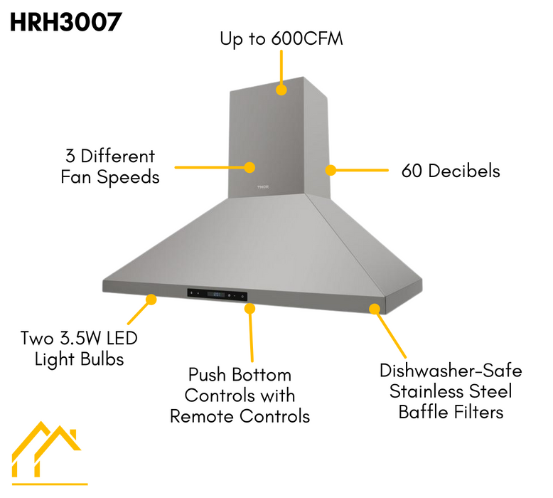 THOR Kitchen Package - 30" Electric Range, Range Hood, Microwave, Refrigerator, Dishwasher, Wine Cooler, AP-HRE3001-14