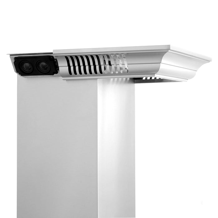 ZLINE 30 in. Wall Mount Range Hood in Stainless Steel with Built-in CrownSound™ Bluetooth Speakers, KF1CRN-BT-30