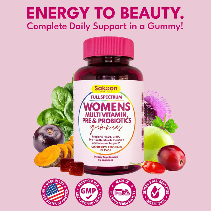 Womens Full Spectrum Multivitamin with Pre+Probiotics Gummy