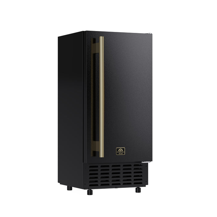 Cristallo 15 Inch Freestanding/Undercounter Ice maker, 66.1 lbs Chewable nugget, 8 kg / 17.6 lbs of ice storage, Black