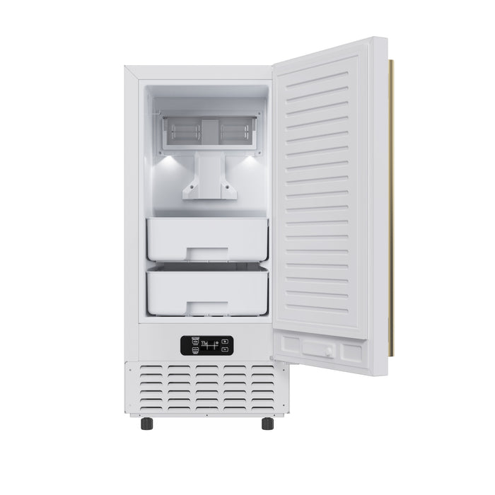 Cristallo 15 Inch Freestanding/Undercounter Ice maker, 66.1 lbs Chewable nugget, 8 kg / 17.6 lbs of ice storage, White