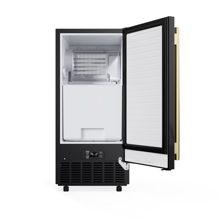 Cristallo 15 Inch Freestanding/Undercounter Ice maker, 79.4 lbs Cubed Ice daily, 12 kg / 26.5 lbs ice bin, Black