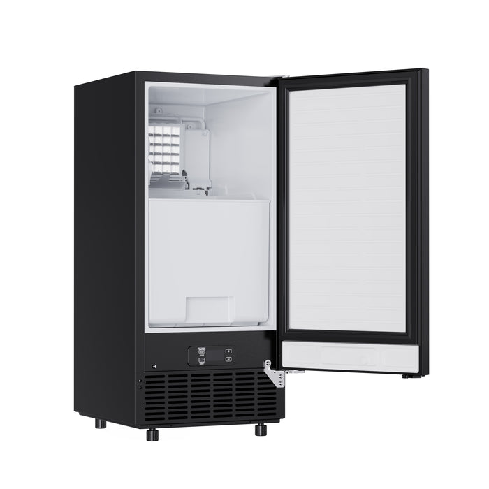 Cristallo 15 Inch Freestanding/Undercounter Ice maker, 79.4 lbs Cubed Ice daily, 12 kg / 26.5 lbs ice bin, Black