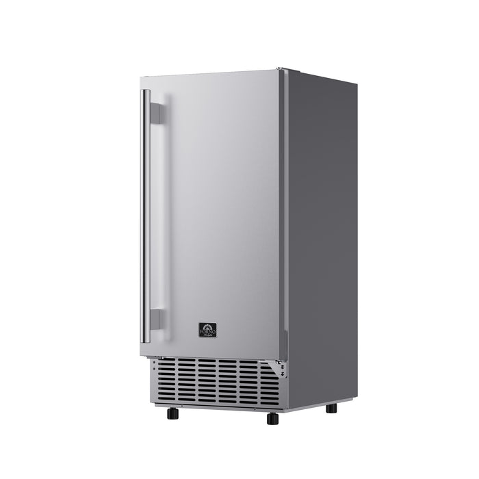 Cristallo 15 Inch Freestanding/Undercounter Ice maker, 79.4 lbs Cubed Ice daily, 12 kg / 26.5 lbs ice bin, Stainless steel