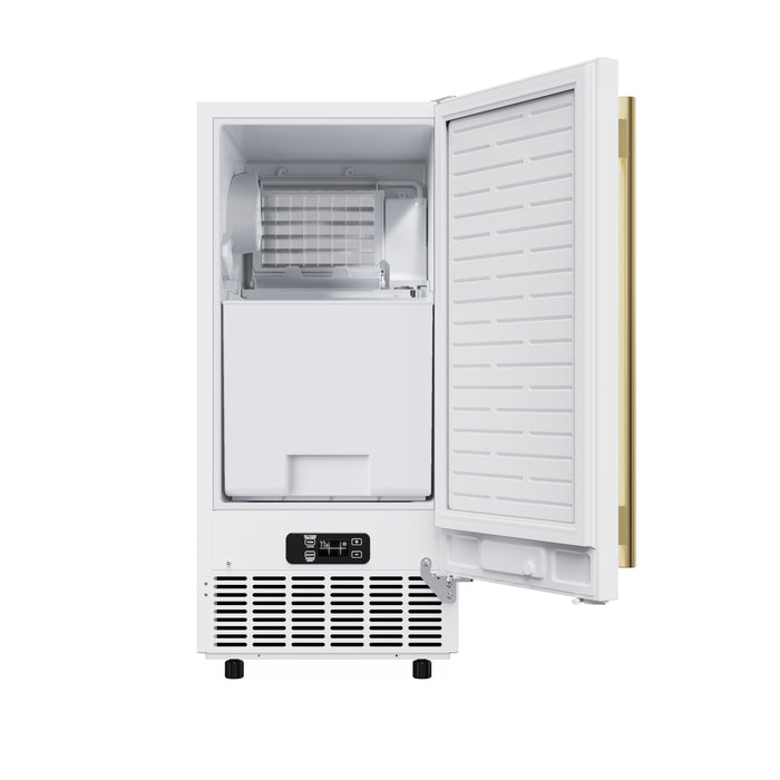 Cristallo 15 Inch Freestanding/Undercounter Ice maker, 79.4 lbs Cubed Ice daily, 12 kg / 26.5 lbs ice bin, White