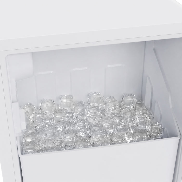 Cristallo 15 Inch Freestanding/Undercounter Ice maker, 79.4 lbs Cubed Ice daily, 12 kg / 26.5 lbs ice bin, White