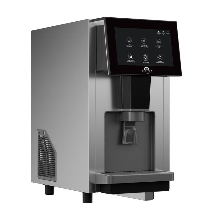 Fresco 14 Inch Countertop Ice Maker & Dispenser, 154 lbs Chewable nugget Ice daily, Self-Clean, Touch Controls, Stainless Steel