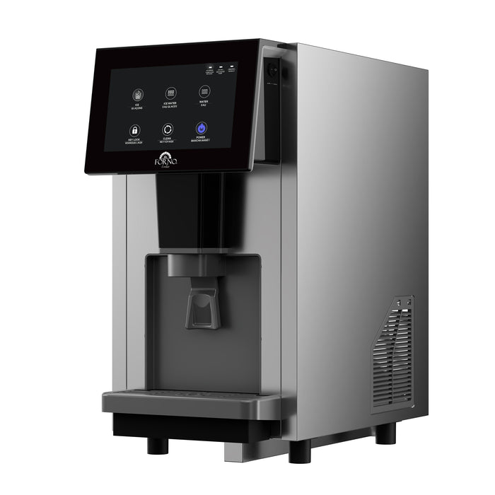 Fresco 14 Inch Countertop Ice Maker & Dispenser, 154 lbs Chewable nugget Ice daily, Self-Clean, Touch Controls, Stainless Steel