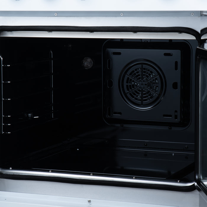 Torino French Door 30 Inch Induction Range with Air Fryer, Air Sous Vide & True Convection, Dual Broiler, White
