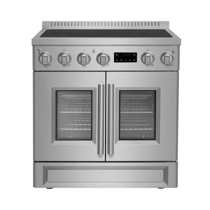 Forno Torino 30 Inch French Door Induction Range with Air Fryer and True Convection Oven