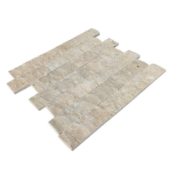 Ivory Light 4"xFree Length Split-face Natural Travertine Wall Tile - Livfloors Collection