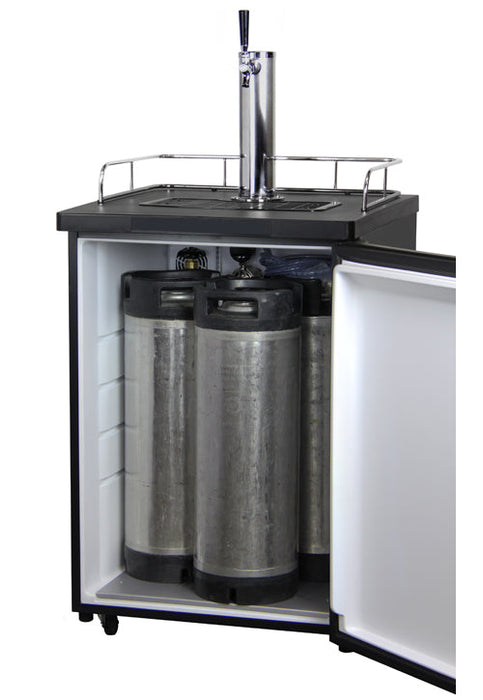 24" Wide Single Tap Black Kegerator