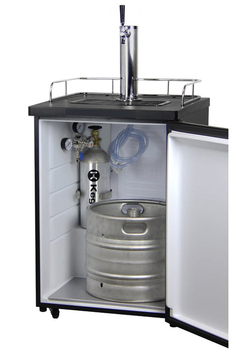 24" Wide Single Tap Black Kegerator