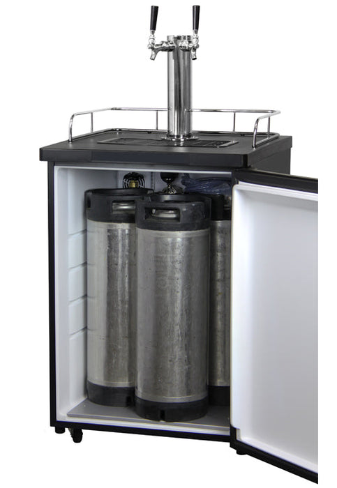 24" Wide Kombucha Dual Tap Stainless Steel Kegerator