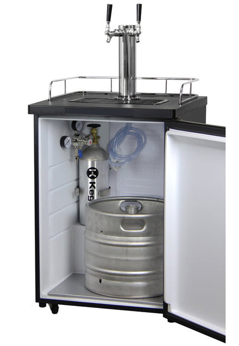 24" Wide Homebrew Dual Tap Black Kegerator