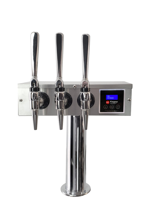 Kegco HK38-HDT-3SS-L Triple Faucet Commercial Built-In Left Hinge Hot Draft &reg; Tap Coffee Keg Dispenser - All Stainless Steel