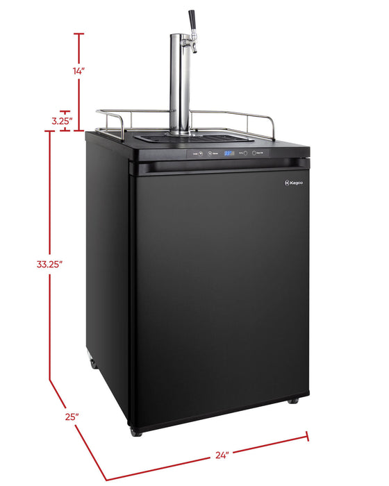 K309B-1 Full Size Digital Kegerator - Black Door - D System - Digital