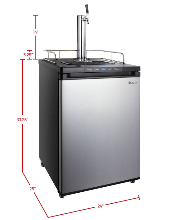 24" Wide Single Tap Stainless Steel Kegerator