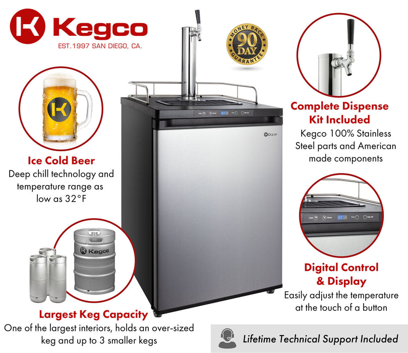 24" Wide Single Tap Stainless Steel Digital Guinness&reg; Kegerator