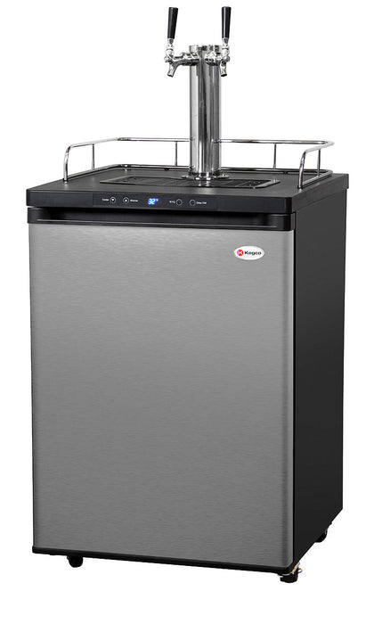 24" Wide Homebrew Dual Tap Stainless Steel Digital Kegerator