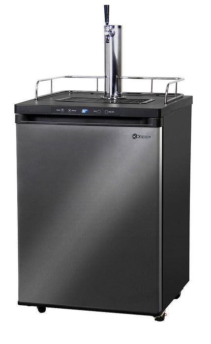 24" Wide Homebrew Single Tap Black Stainless Steel Digital Kegerator