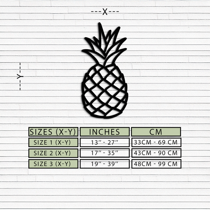 Pineapple Metal Wall Art - Tropical Geometric Home Decor- KAF171
