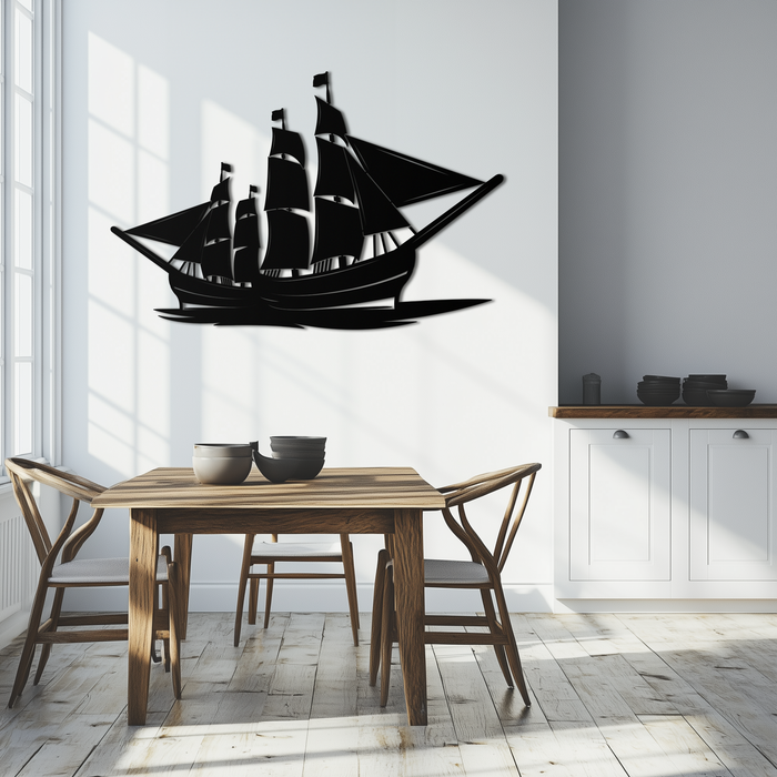 Pirate Ship Metal Wall Art - Nautical Decor for Home & Office- KAF175