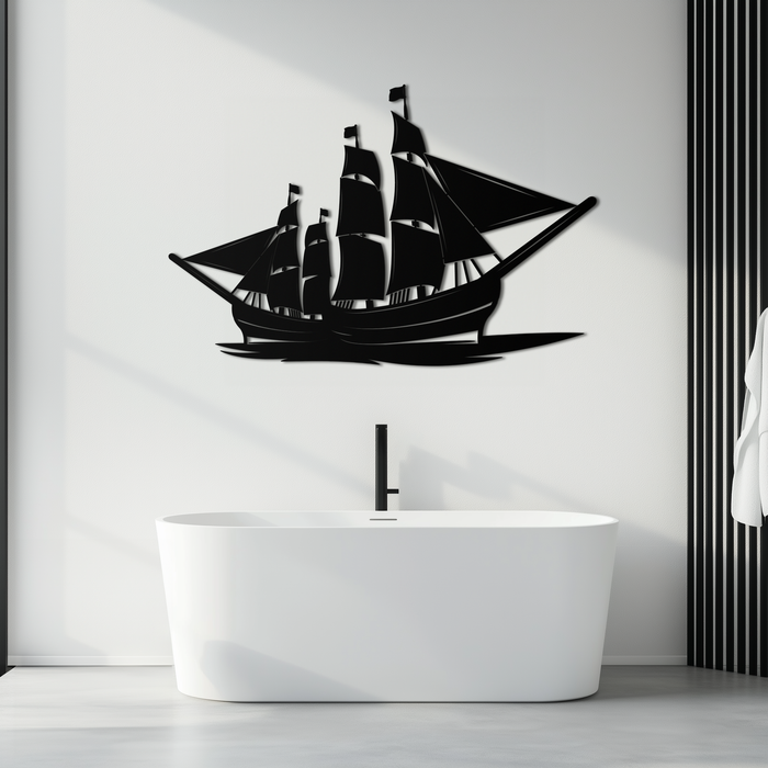 Pirate Ship Metal Wall Art - Nautical Decor for Home & Office- KAF175