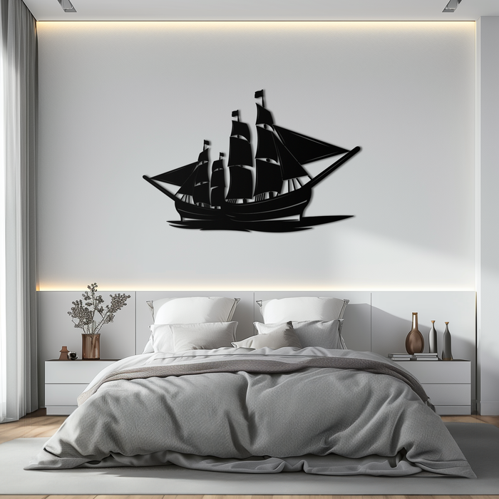 Pirate Ship Metal Wall Art - Nautical Decor for Home & Office- KAF175