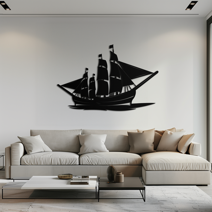 Pirate Ship Metal Wall Art - Nautical Decor for Home & Office- KAF175